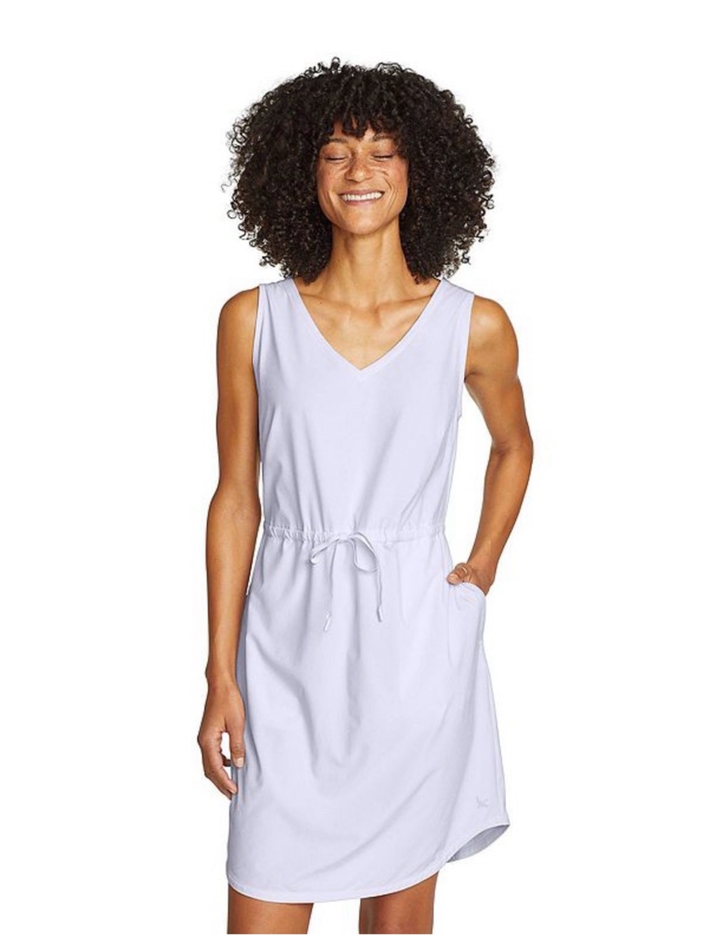 Orange Eddie Bauer V-Neck Departure Dress